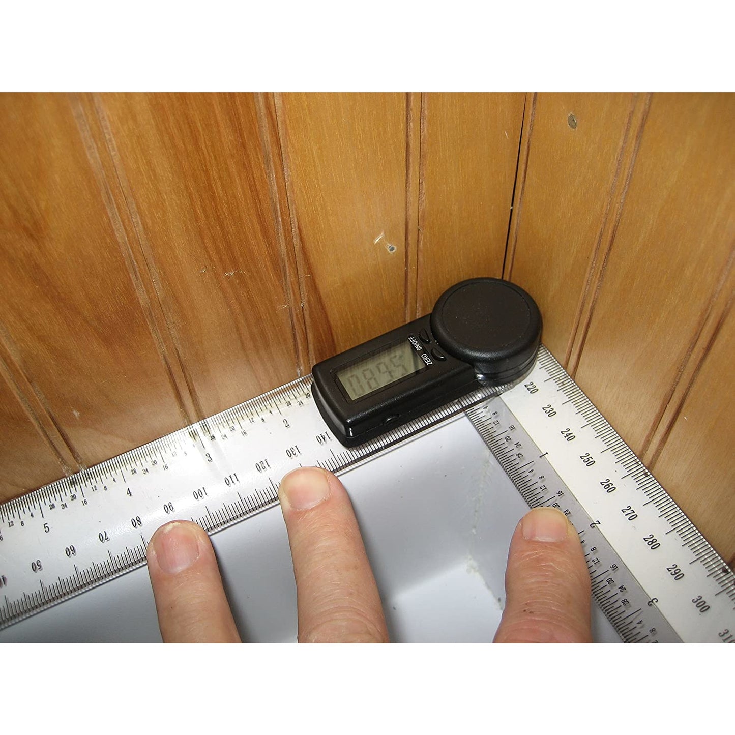 Digital Protractor with Clear Plastic Rule 8-inch