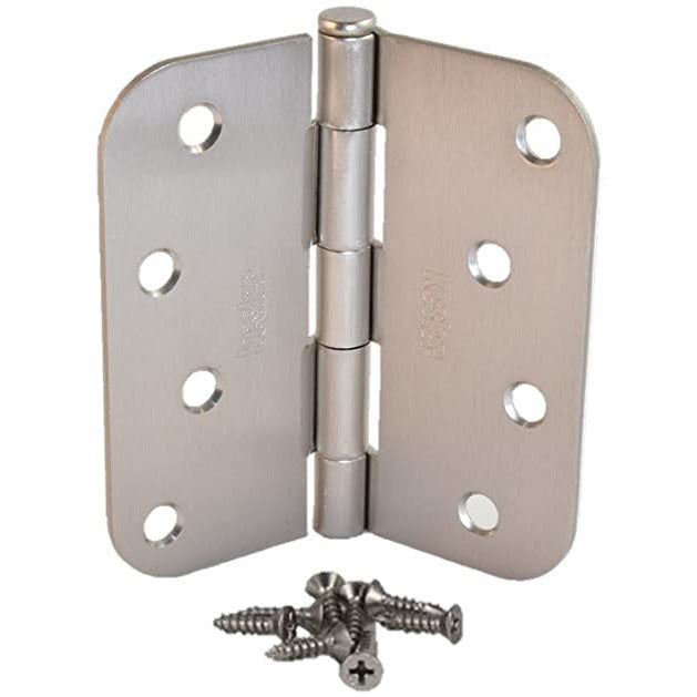 Satin Nickel Door Hinge 4 in (9-Pack)
