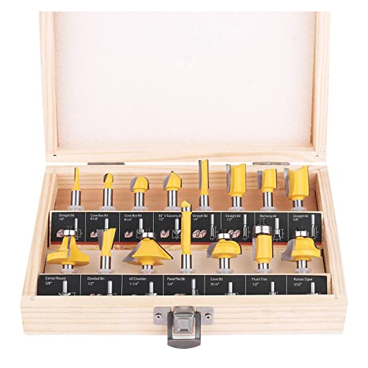 Router Bit Set 1/4 in 15-Piece