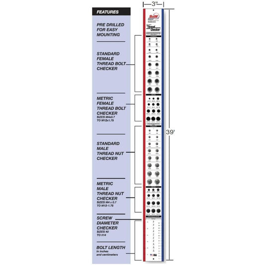 Nut & Bolt Thread Checker (Wall Mounted)